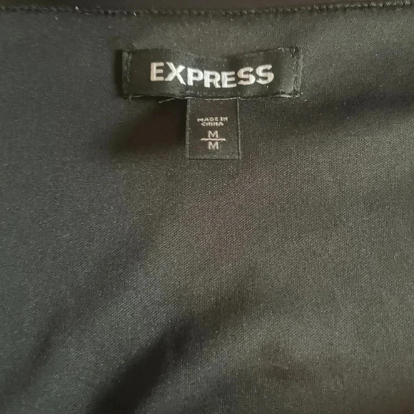 Express Snakeskin Print Long Sleeve Surplice Top, Medium, Black, White and Gray - Picture 6 of 11